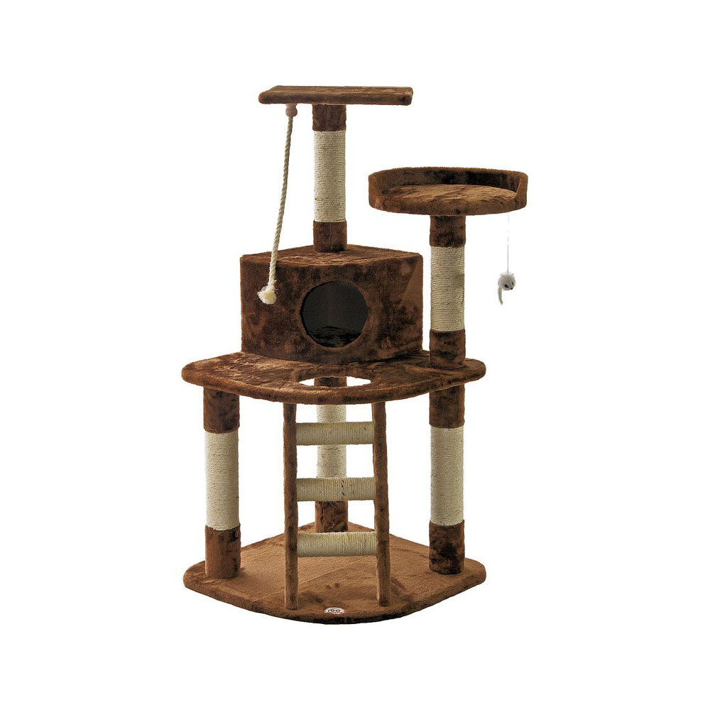 Cat Tree with Ladder & Rope SIZE 81Wx64Lx121H Naturally For Pets