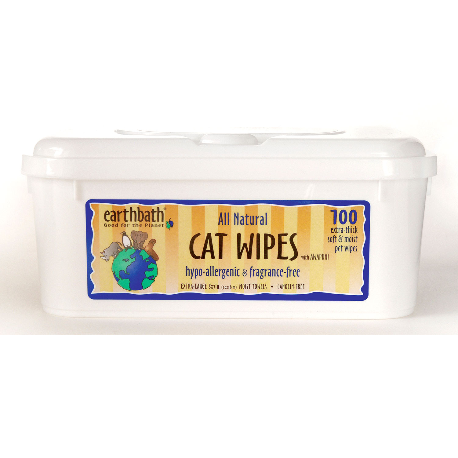 Cat Grooming Wipes Hypoallergenic Fragrance Free 100pcs Naturally For Pets